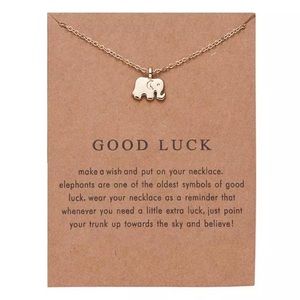 NWT Good Luck+Elephant Necklace+Gold+Birthday Gift+Yogi+Adjustable length